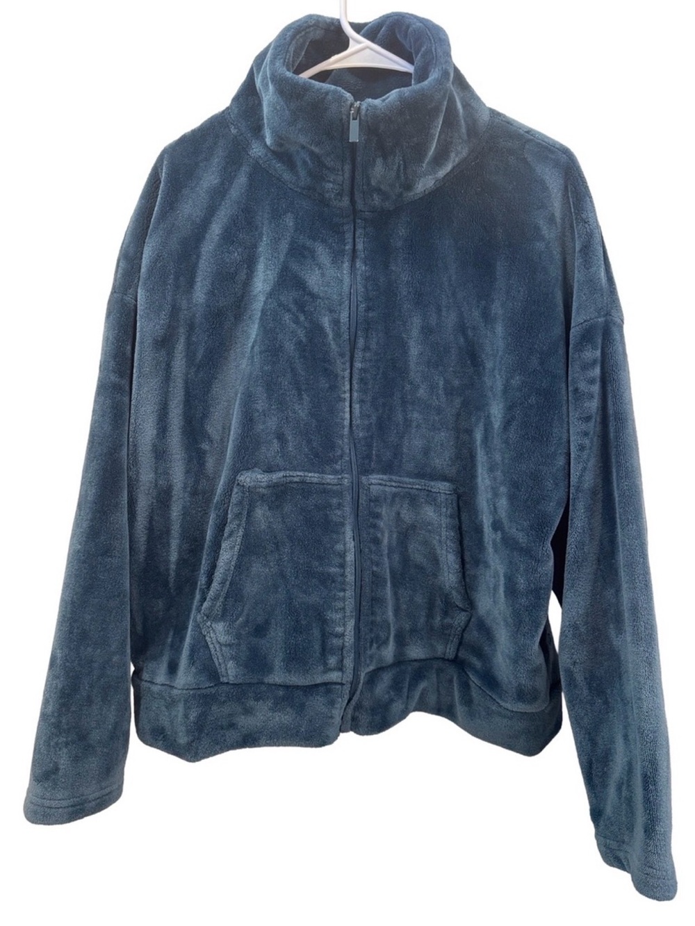 C9 Champion Teal Blue Plush Fleece Jacket XL Full Zip Cozy High Collar
